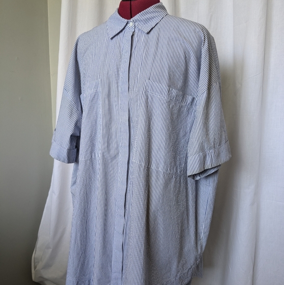 H&M Striped Shirtdress Medium - Picture 1 of 8